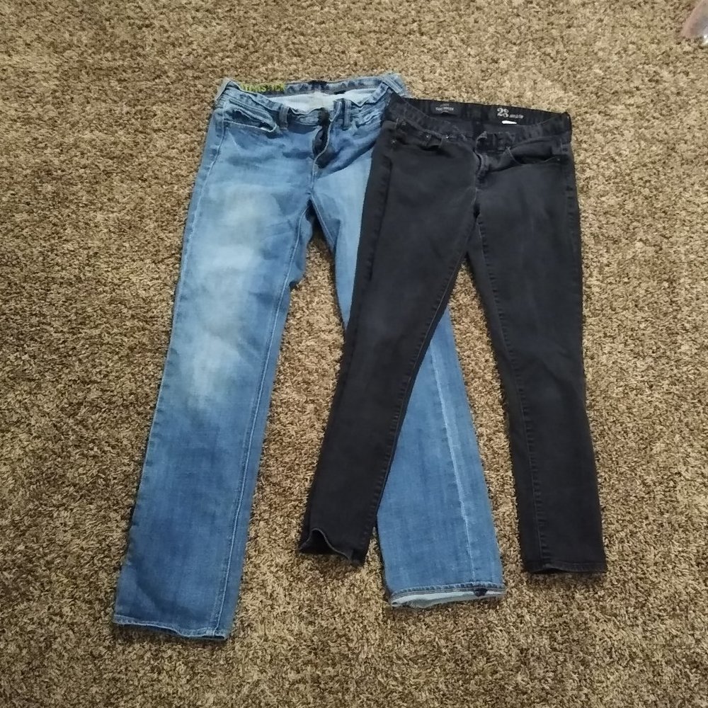 J.Crew Size 28 Blue and Black Jeans Bundle
